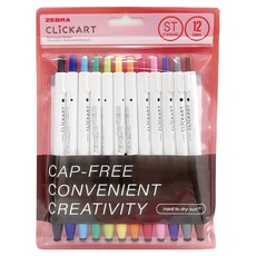 ZEBRA 斑馬牌 Click Art麥克筆ST組, 12 種顏色, 1組