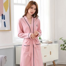 PEONIST 女款情侶棉質長袖純棉家居袍