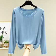 스타 캐주얼 물결 베이스 임부 긴팔 티셔츠