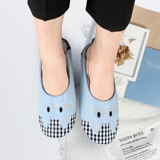 SAESILRO 女童貓咪圖案室內鞋, 藍色