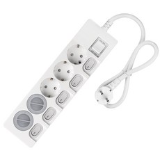 Sweet Home 獨立開關省電多頭 5 端口 + 安全蓋 2p 套裝, 0.7m, 單一顏色, 1套