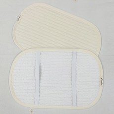MISO NATURE 絎縫Duralon雙面嬰兒吸汗枕墊 附固定帶, 象牙白 + 白色