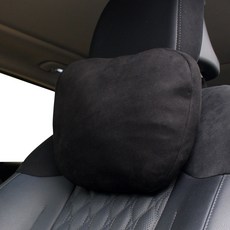 WOOGUN 車用麂皮頸枕, 黑色, 2個