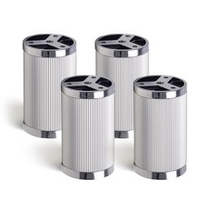 手柄世界鋁製家具用褶皺腳套 銀色 80mm, 4個