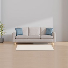 마켓플랜 미끄럼방지 거실 매트, 밀크베이지