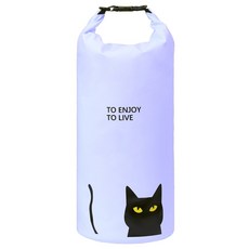 攜帶式多用途運動圓柱袋 貓咪款, 白色的