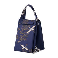 市集風格熱帶便當袋 基本款海軍藍, 1個