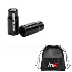 GUB Naya Style 自行車閥蓋帽 50p + 獨家袋套組 CYYP-72-3PU, 黑色（蓋帽）, 1套