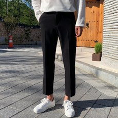 Rodenty 男士大尺碼彈力隱藏式鬆緊帶九分西裝褲