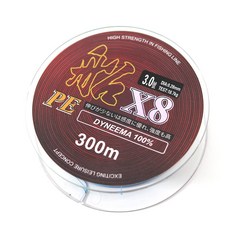 Dyneema PE 8股編織釣魚線 300m, 混合色, 1個