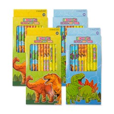 STUDIO EIGHT 恐龍印花2B鉛筆組 3款 4入組, 隨機出貨, 4組