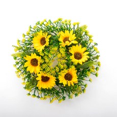 Gomji Home 仿真向日葵3件組花環 小, 混合色