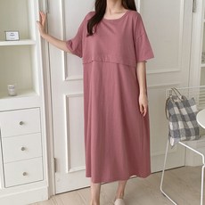 에베쏘 가로 지퍼 반팔 수유원피스 2113