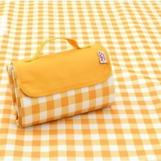 防水露營野餐墊, 格紋黃