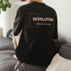 男款寬鬆文字印花短袖T恤