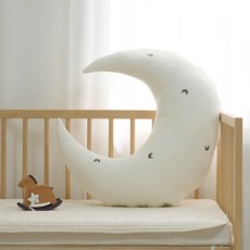 lolbaby 嬰兒絎縫月亮抱枕, 月亮星星白