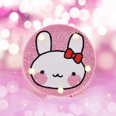 居家裝飾LED兒童寶石十字繡DIY套組, 2兔子, 1個