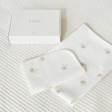 BABY&I 新生兒柔軟防水墊 小型 + 中型套組, 1套, 兔子米色