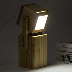 Kustory LED氣氛燈 原木四角柱睡眠燈, 日光色