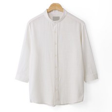 M.N.C 亞麻亨利領七分袖襯衫 MDLS694TE