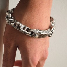 노이드비 돼지코 스톤장식 사슬 브리지 체인팔찌 1.5cm