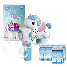 키저스 유니콘 터보 자동 버블건 + 버블액 7p 세트, 블루, 1세트