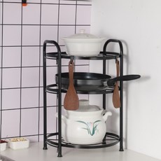 Life Bestf 鍋具3層收納架, 黑色的, 3段