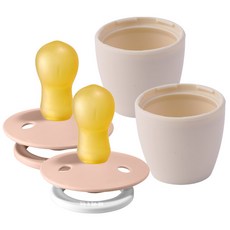 BIBS 컬러 고무 쪽쪽이 2종 + 화분캡 2p 세트, 3단계(18~36개월 미만), 블러쉬 + 블러쉬나이트 + 아이보리, 1세트