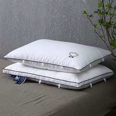 Potegar雙層扣環層疊枕頭, 白色的