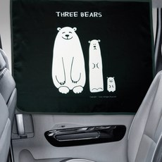 韓國 CAREX 磁吸式遮光遮陽簾, 三隻熊 黑色 + 白色, 1個