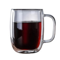 耐熱雙層玻璃杯 450ml, 1個, 單一顏色