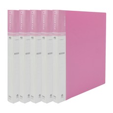 마이다스 40매 비보 클리어화일 인덱스 A4, 분홍색, 5개