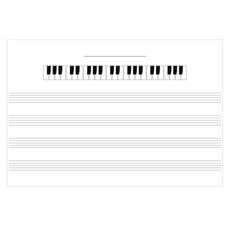 붙이는 화이트보드 시트지, 윗건반악보오선지, 70 x 50 cm