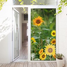 GGOOMIM 幸福好運向日葵玄關門壁貼 ir170, 混合色, 100 x 210 cm