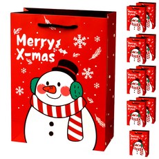 Good given 花俏紅色購物袋 10入, 雪人