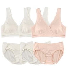 MOMBA 莫代爾V型哺乳內衣褲組 內衣 3入+內褲 3入