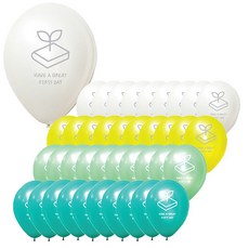 PARTYHAE 幼苗畢業典禮氣球組 30cm, 1套, 黃色, 淺綠色, 薄荷綠, 白色