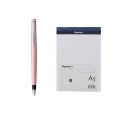 JETSTREAM Prime 圓珠筆黑色鉛 SXK-3000 0.5 毫米 + 打孔法律墊 50 張 A5, 粉色(圓珠筆)/白色(記事本), 1組