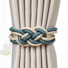 Market A 奢華磁力窗簾束綁帶, 藍色和米色, 1個