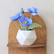 센트바스켓 조화 공기정화 스칸디아모스 담은 뽀삐 도자기 화분, 블루, 1개