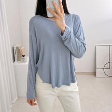라미르 여성용 찰랑 레이온 실켓 긴팔 티셔츠
