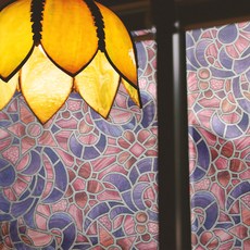 VeniliaDecor 復古造型窗戶裝飾貼, 月星紅 10-292