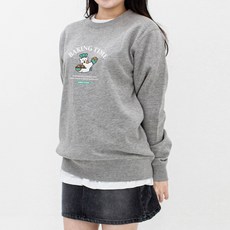 험블스튜디오 여성용 맨투맨 프린팅 베이직 긴팔 티셔츠 FF_575