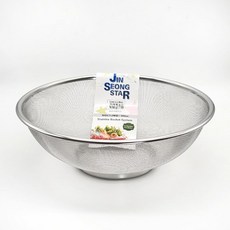 Jin Seong Star 全不鏽鋼圓形濾網籃 特大 (300 x 100 mm) 1入, 1個, 單色