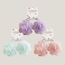 Kids Day 女童用髮圈 雪紡玫瑰3件組