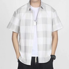 남성용 시어서커 워싱 반팔 남방 셔츠 XCC107