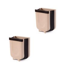 Reeen 9L 大容量可折疊掛式廚餘桶 2入, 棕色, 2個