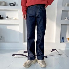 直筒寬版丹寧褲 216