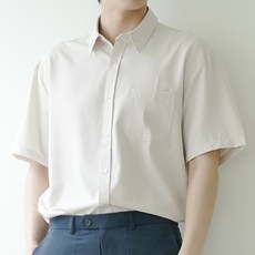 男士夏季彈性半寬版短袖襯衫