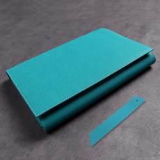 AVA Saffiano 開放式書套 L, 1個, 冷藍色(書套), 隨機出貨(書籤)